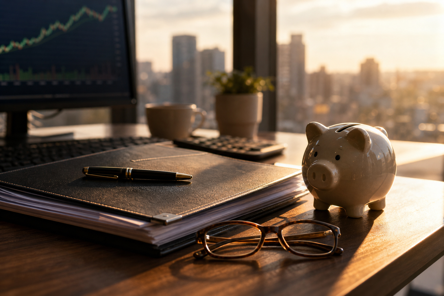 Retirement plan documents on a desk